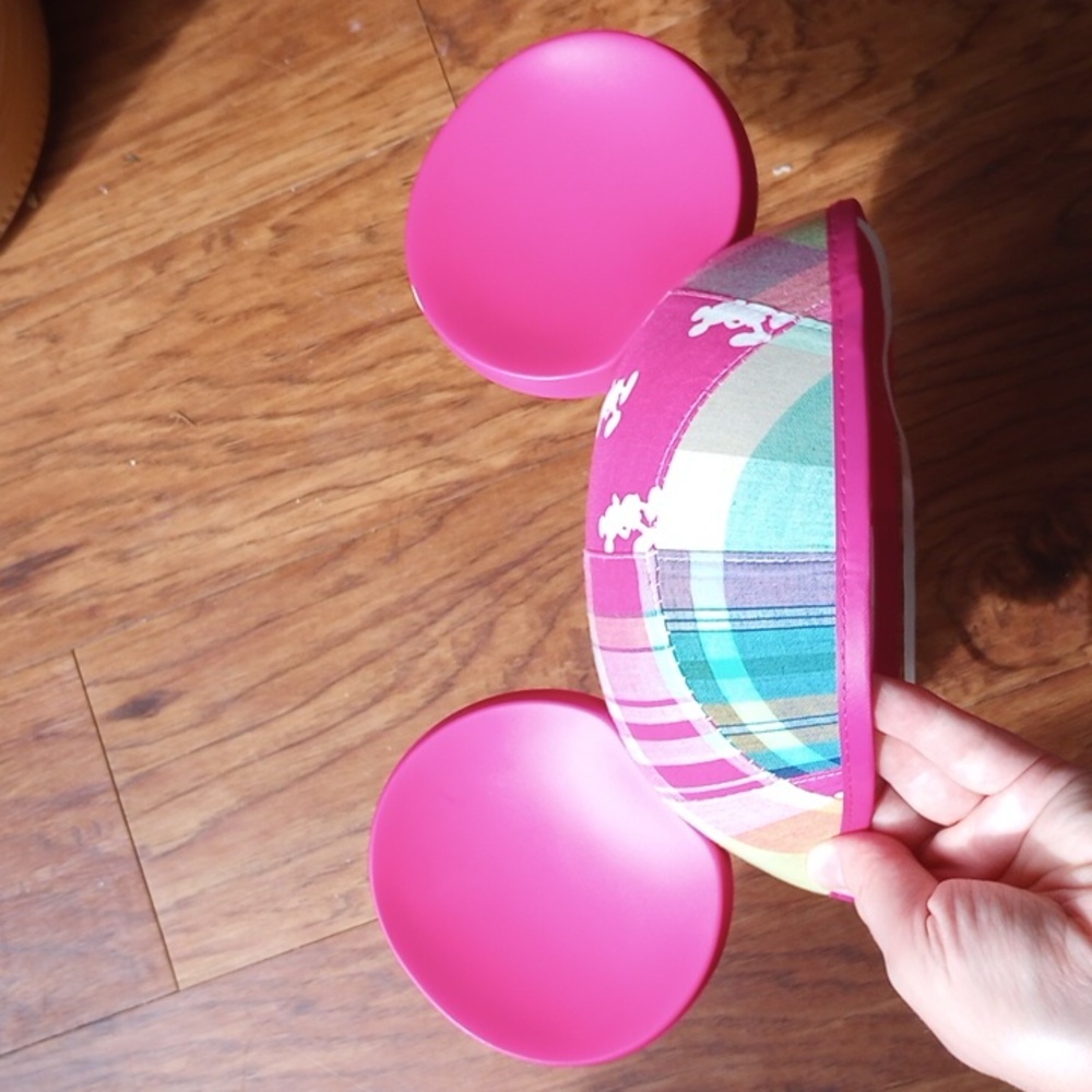 Pink Plaid Classic Mickey Ears Hat